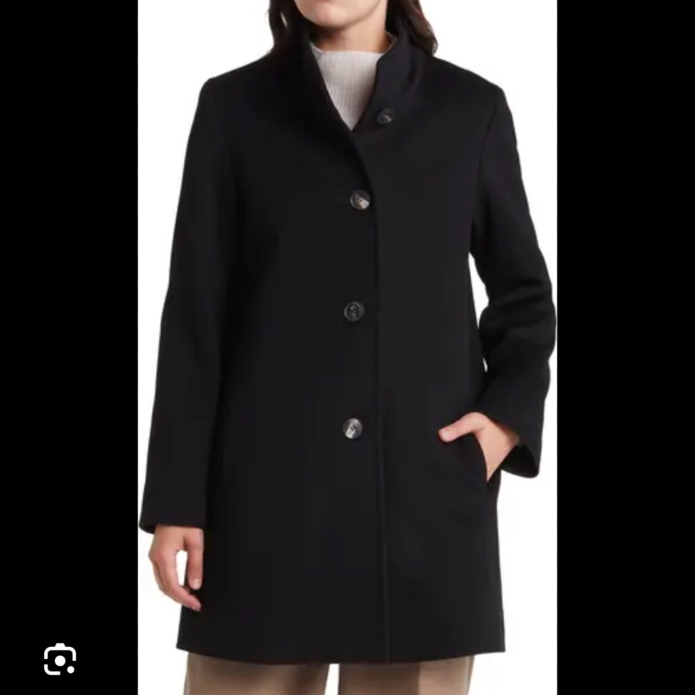 Fleurette Wool Stand Collar Coat